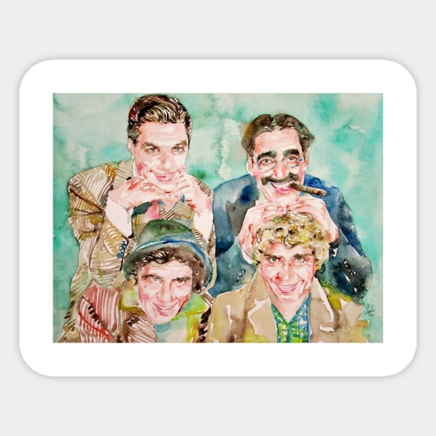 MARX BROTHERS watercolor portrait Sticker by lautir